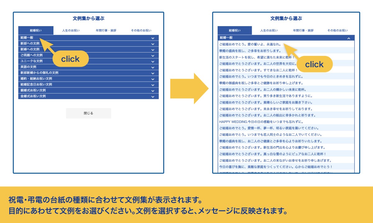 祝電・弔電の文例集からメッセージの選び方